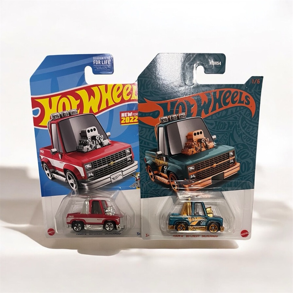 Mattel Hot Wheels Red and Blue Truck Duo